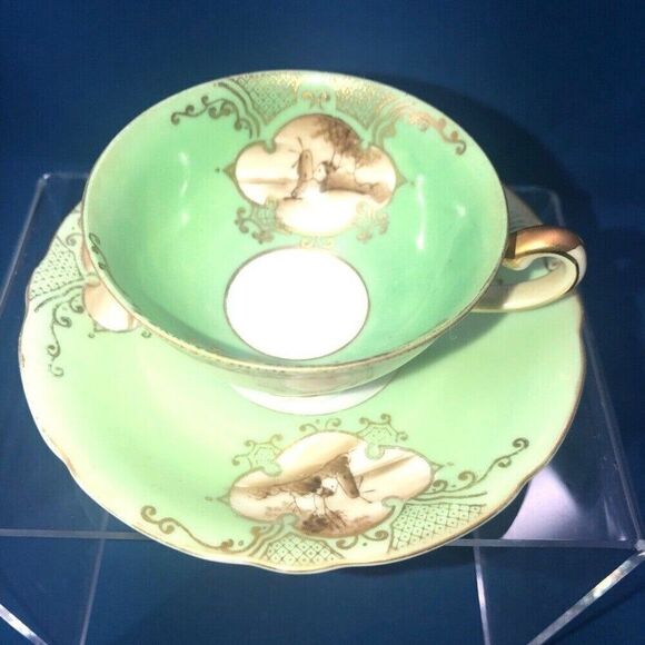 Demitasse Ucagco China vintage"Made in Occupied Japan" Tea Cup 1.5 2 pc - Picture 1 of 5